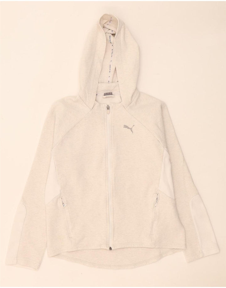 Puma Damen-Kapuzenpullover mit Reißverschluss, UK 14, Mittelgrau, Farbblock