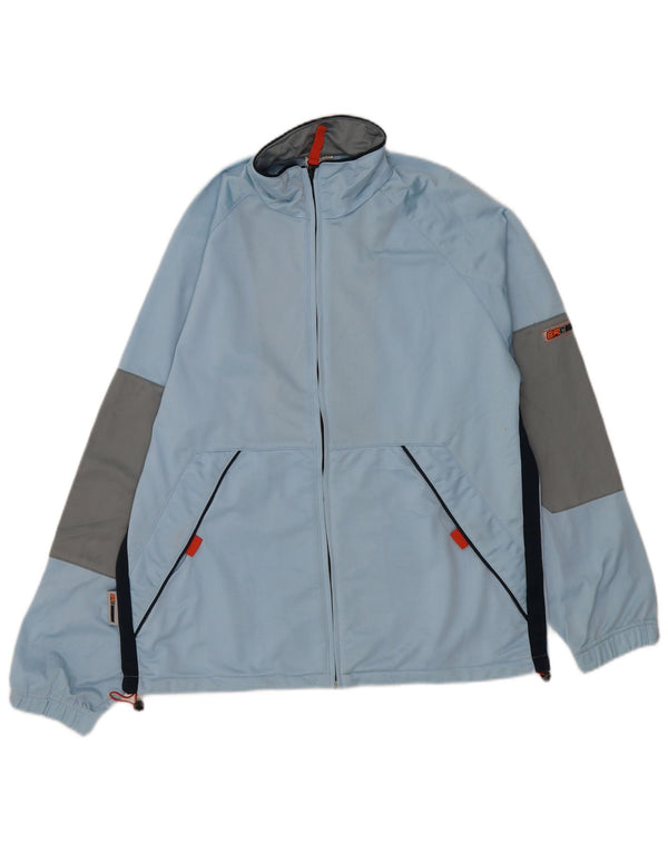 BRUGI Herren-Trainingsanzugoberteil, mittelblaues Farbblock-Polyester