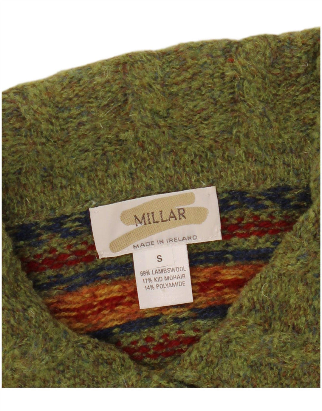 Millar Damen-Strickjacke in Übergröße, Gr. 10, Small, Khaki, Fair Isle