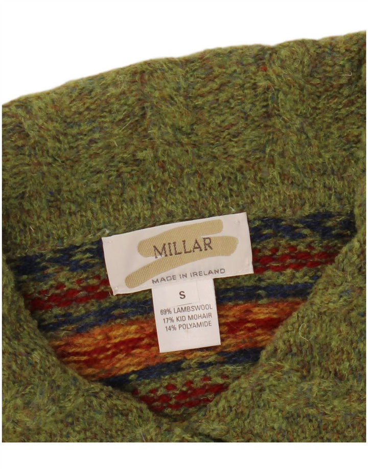 Millar Damen-Strickjacke in Übergröße, Gr. 10, Small, Khaki, Fair Isle