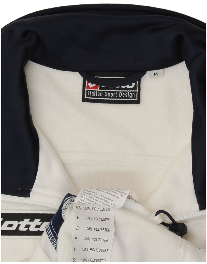 LOTTO Herren-Trainingsanzug-Oberteil, mittelweißes Farbblock-Polyester