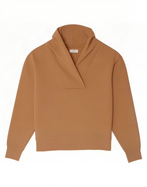 Zara Damen-Sweatshirt mit Schalkragen, UK 14, mittelbeige Baumwolle