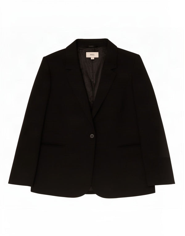 Marks & Spencer Damen-Blazer mit 1 Knopf, UK 18, XL, Schwarz, Polyester