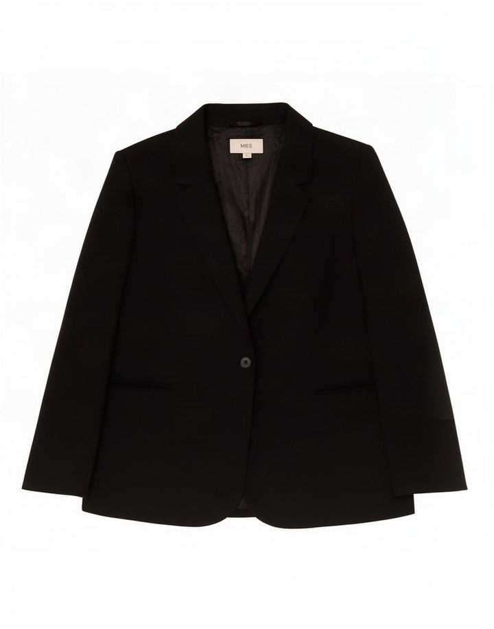Marks & Spencer Damen-Blazer mit 1 Knopf, UK 18, XL, Schwarz, Polyester