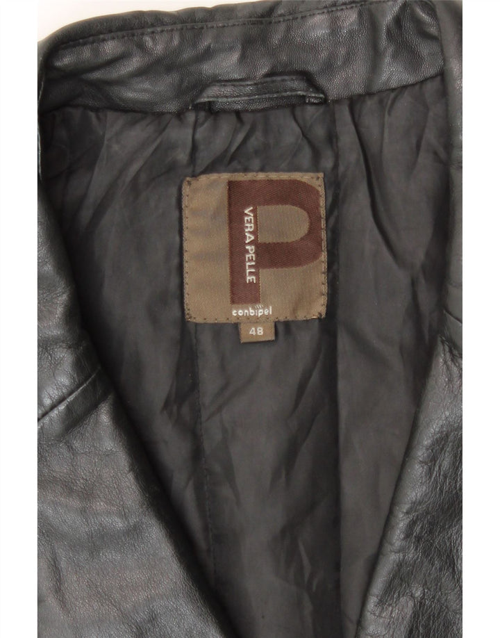 Conbipel Damen Ledermantel IT 48 XL Schwarzes Leder