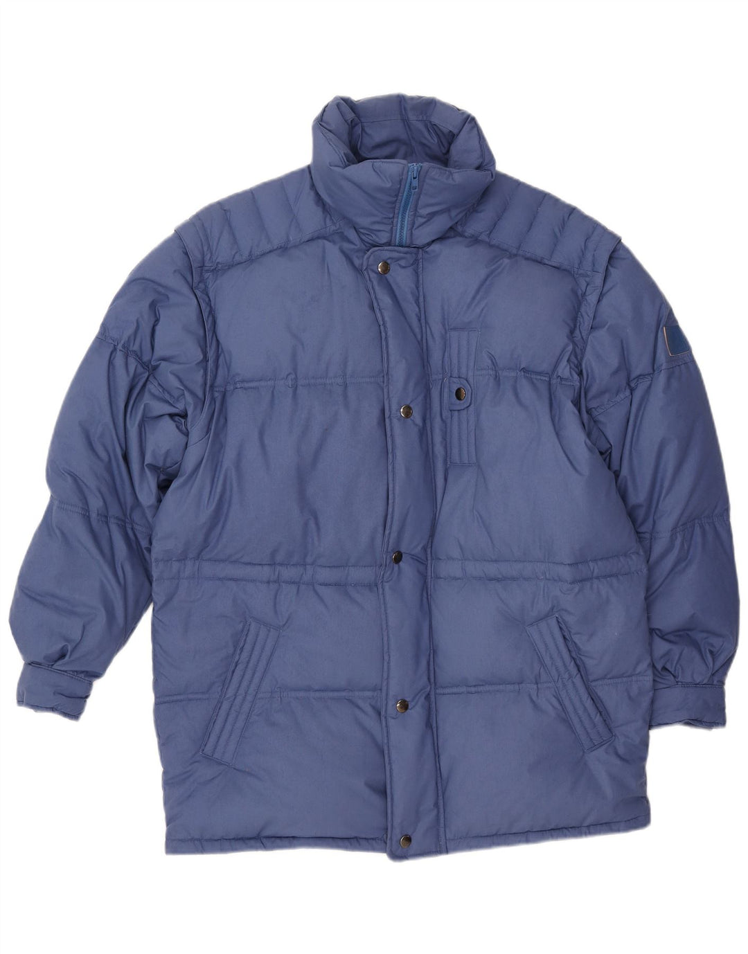 VINTAGE Wattierte Herrenjacke IT 48 Mittelblaues Polyester