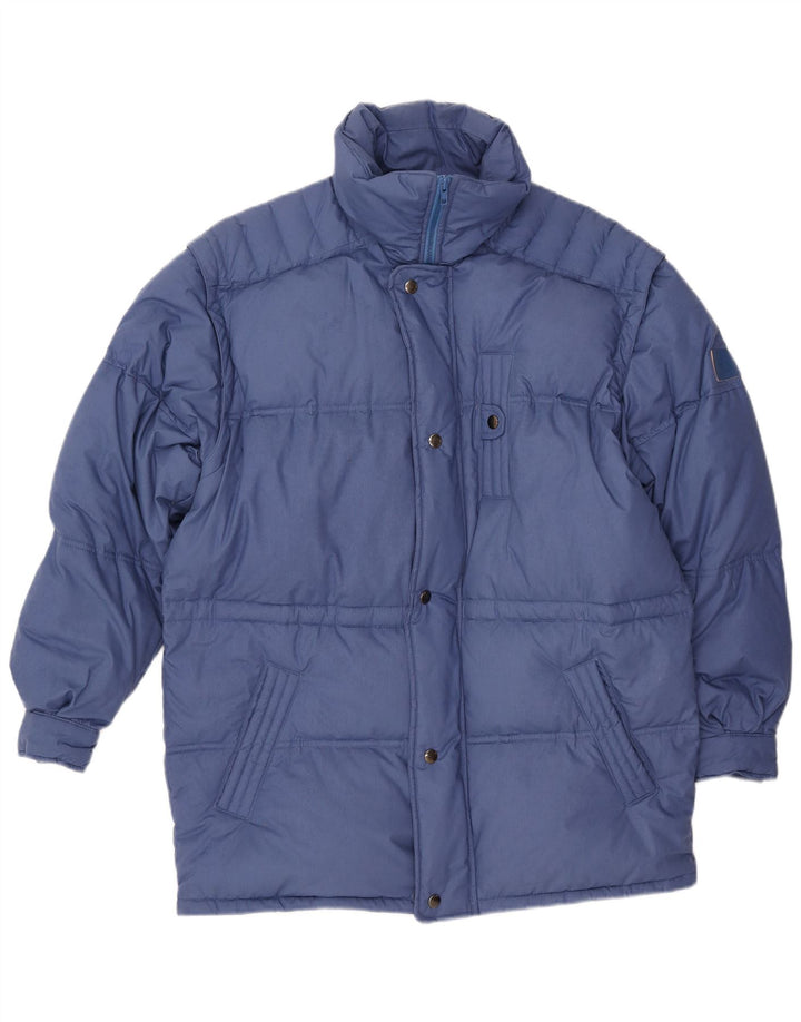 VINTAGE Wattierte Herrenjacke IT 48 Mittelblaues Polyester