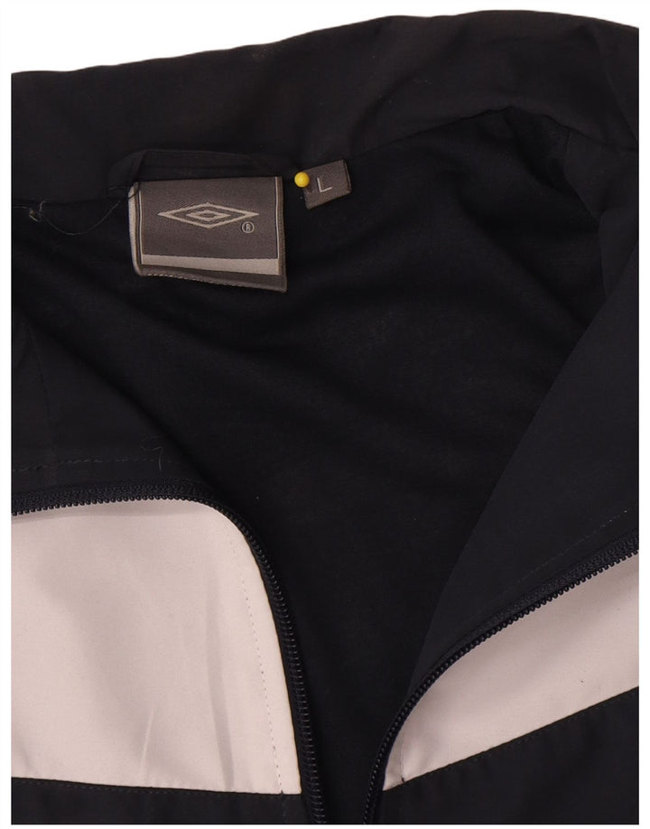 Umbro Herren-Trainingsanzug-Top-Jacke, großes marineblaues Farbblock-Polyester