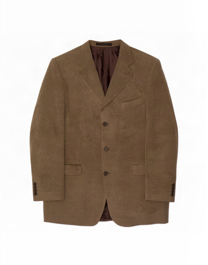 Marks & Spencer Herren-Blazer, lang, mit 3 Knöpfen, UK 44, XL, braun, Viskose