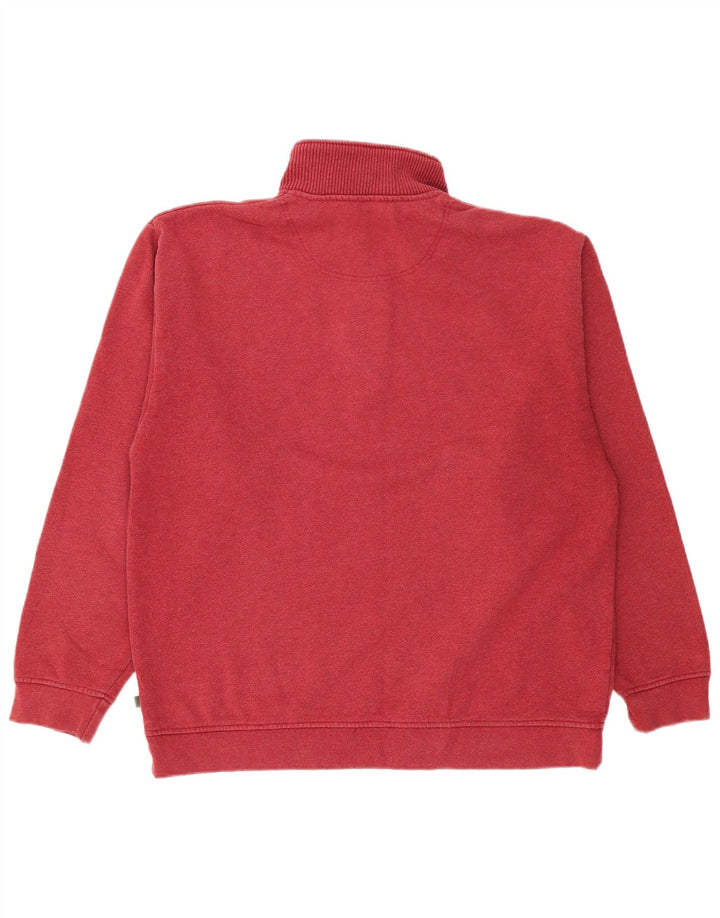 Orvis Herren-Sweatshirt mit Reißverschluss am Hals, groß, aus burgunderroter Baumwolle
