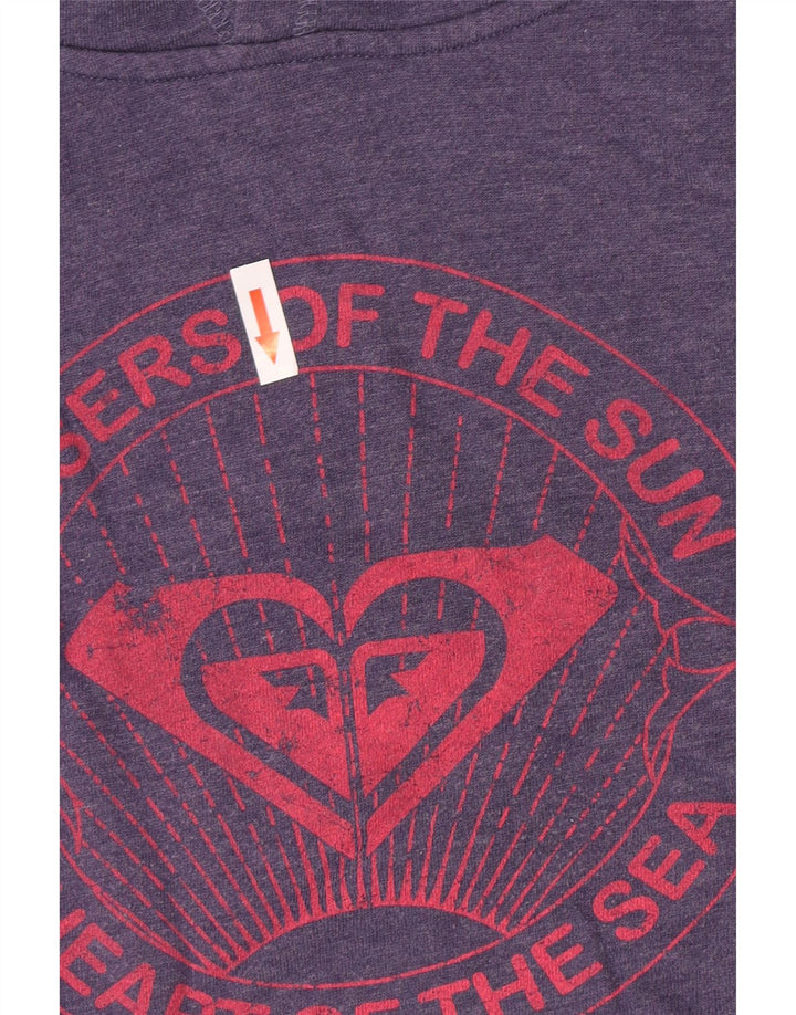 Roxy Damen-Pullover mit grafischem Kapuzenpullover aus mittelvioletter Baumwolle