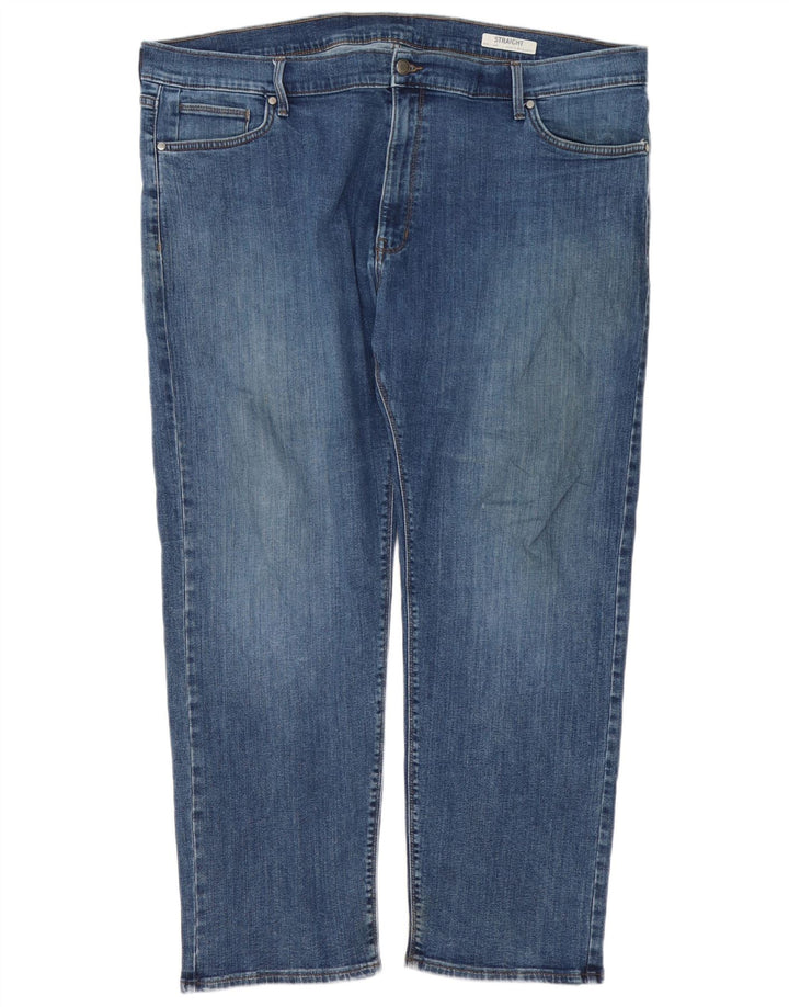 Marks & Spencer Herren Straight Jeans W44 L29 Blaue Baumwolle