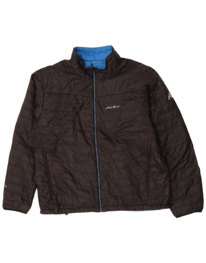 Eddie Bauer Herren Wattierte Jacke UK 42 XL Schwarz Polyester Sport