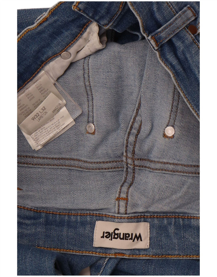 WRANGLER Herren Larston Slim Jeans W32 L29 Blaue Baumwolle