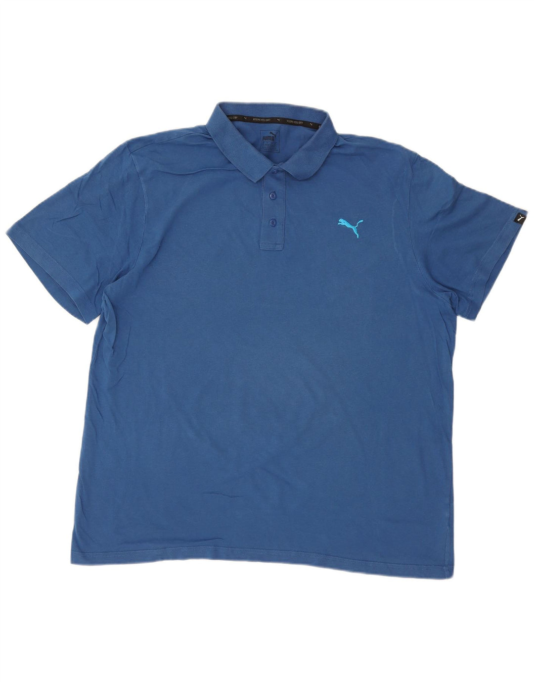 PUMA Mens Polo Shirt 2XL Blue Cotton