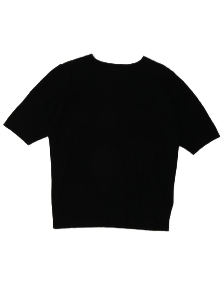 Marks & Spencer Damen T-Shirt Top UK 12 Medium Schwarz Viskose