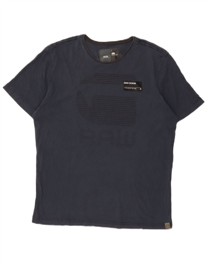 G-Star Herren-T-Shirt mit Grafik, groß, marineblau, Baumwolle