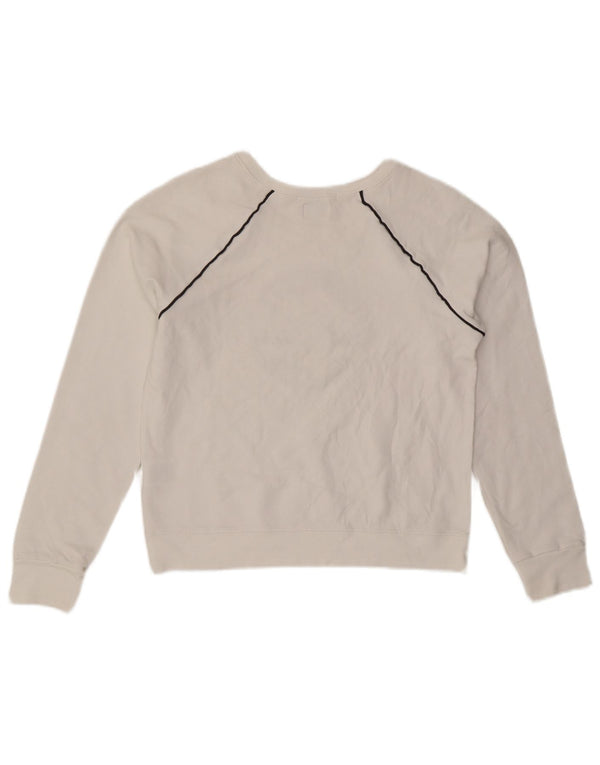 CONVERSE Damen Chuck Taylor Crop Sweatshirt Pullover UK 12 Medium Weiß