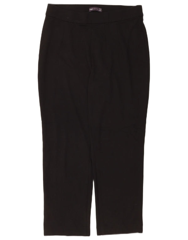 Marks & Spencer Damen Gerade Freizeithose UK 14 Large W34 L28 Schwarz