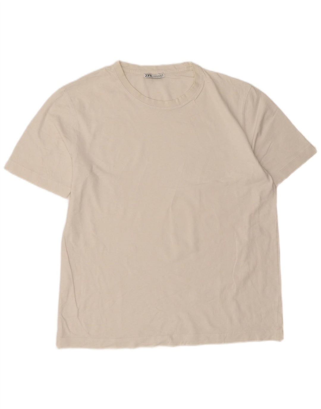 Zara Herren T-Shirt Top Mittelweiße Baumwolle