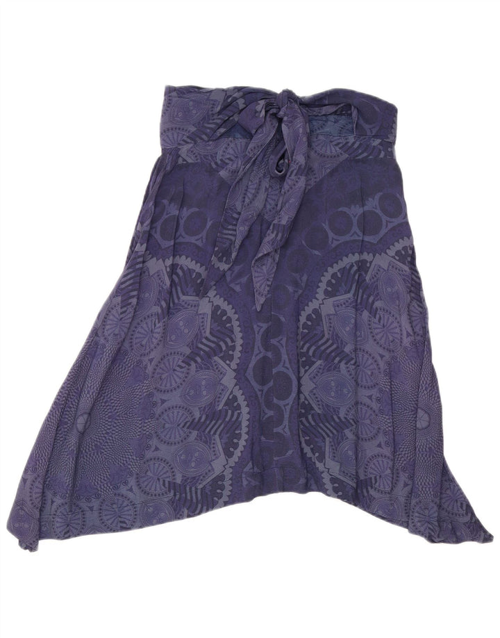 Desigual Damen Asymmetrischer Rock EU 40 Medium W28 Marineblau Geometrisch