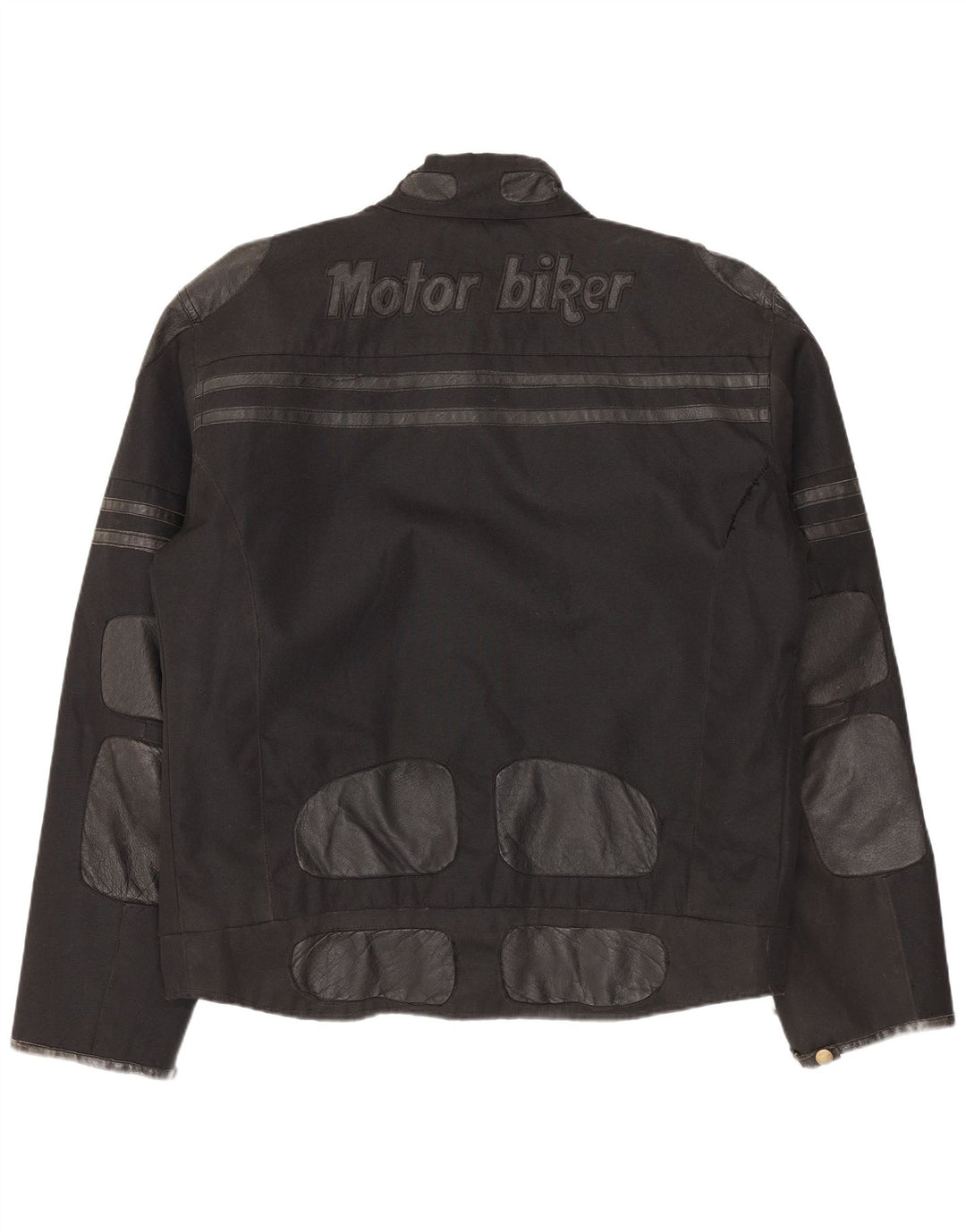 Master Herren-Bikerjacke mit Grafik, UK 40, Größe L, schwarzes Nylon