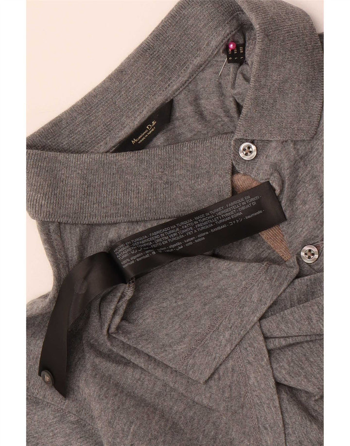 Massimo Dutti Herren-Poloshirt, große graue Baumwolle