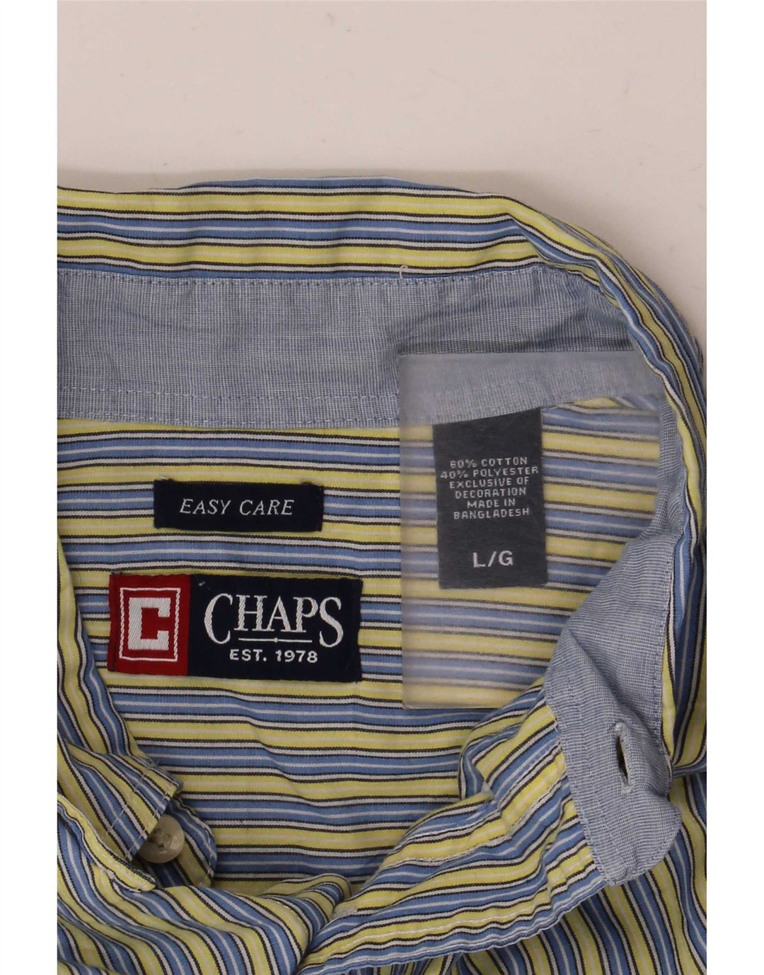 Chaps Herrenhemd, groß, blau gestreift, Baumwolle