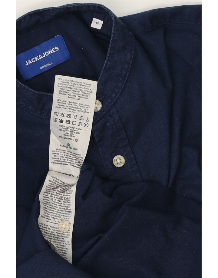 JACK & JONES Herren-Kurzarmhemd, Größe S, Marineblau, Baumwolle