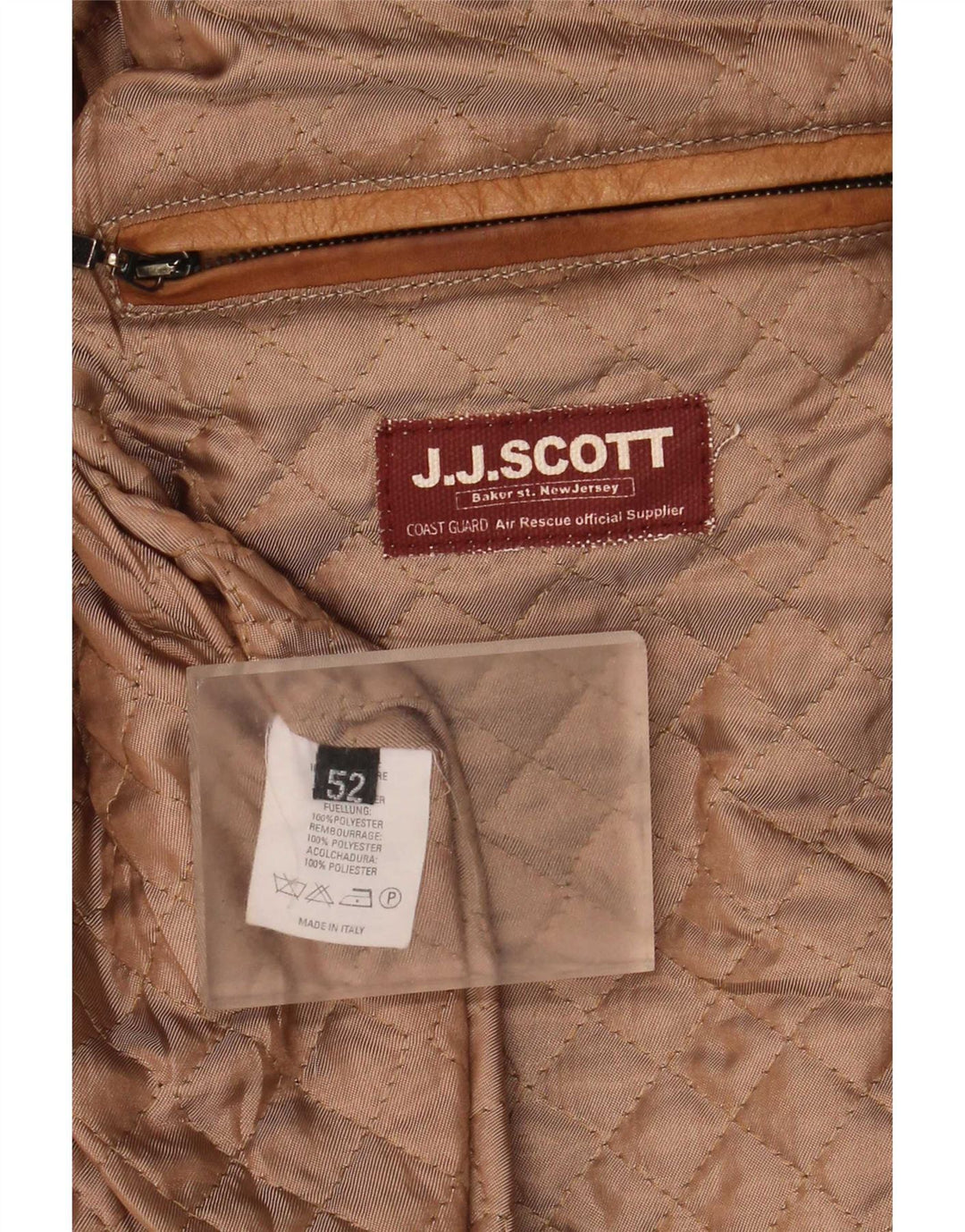 J.J.Scott Herren Lederjacke IT 52 XL Beige