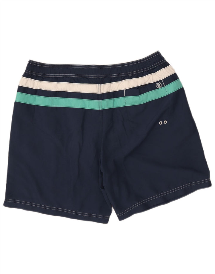 Marks & Spencer Herren-Badeshorts XL, marineblau, gestreift, Polyester