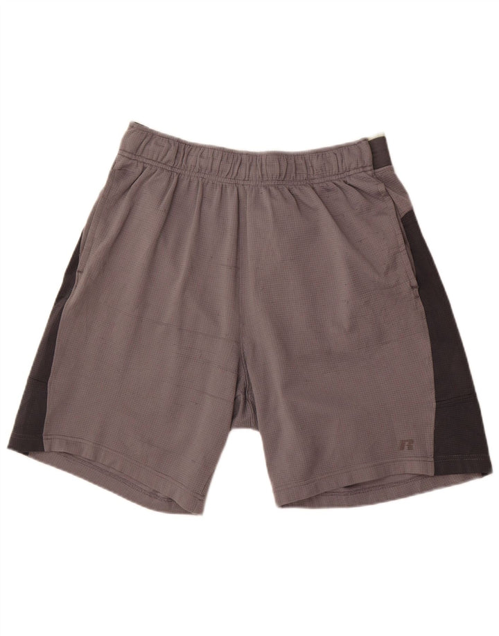 Russell Athletic Herren-Sportshorts mit Grafik, mittelgrau, Farbblock