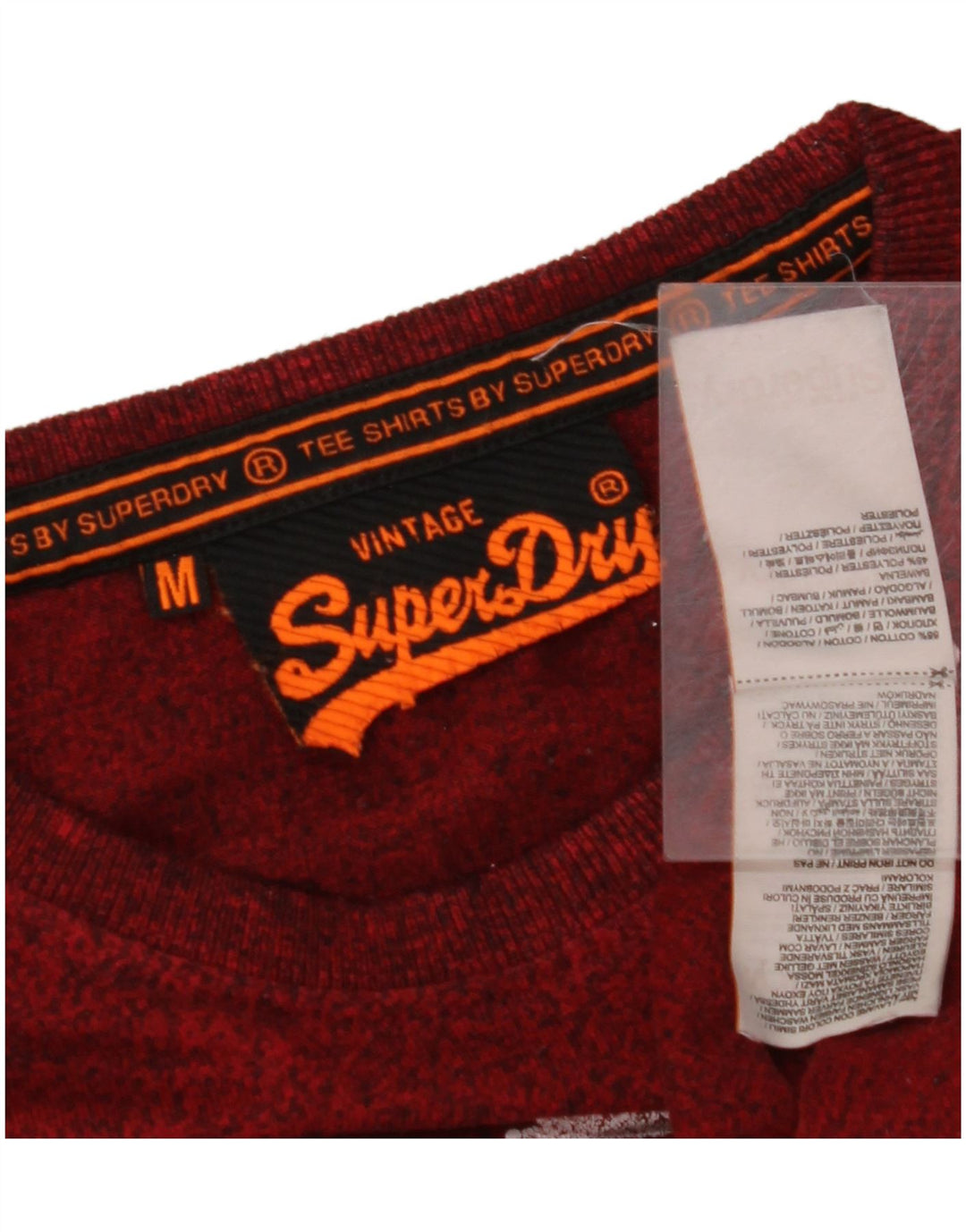 SUPERDRY Herren Grafik-T-Shirt-Oberteil aus mittelroter Baumwolle