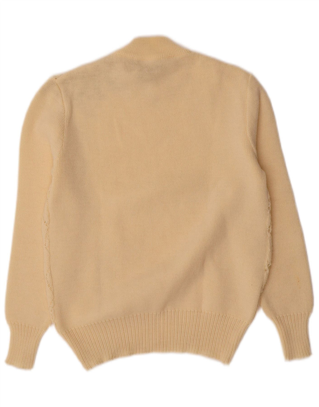 VINTAGE Damen Rollkragenpullover Pullover UK 10 Small Off White