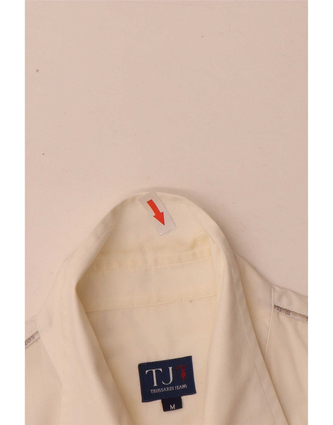 Trussardi Jeans Herrenhemd aus mittelweißer Baumwolle