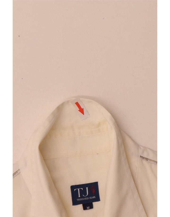 Trussardi Jeans Herrenhemd aus mittelweißer Baumwolle