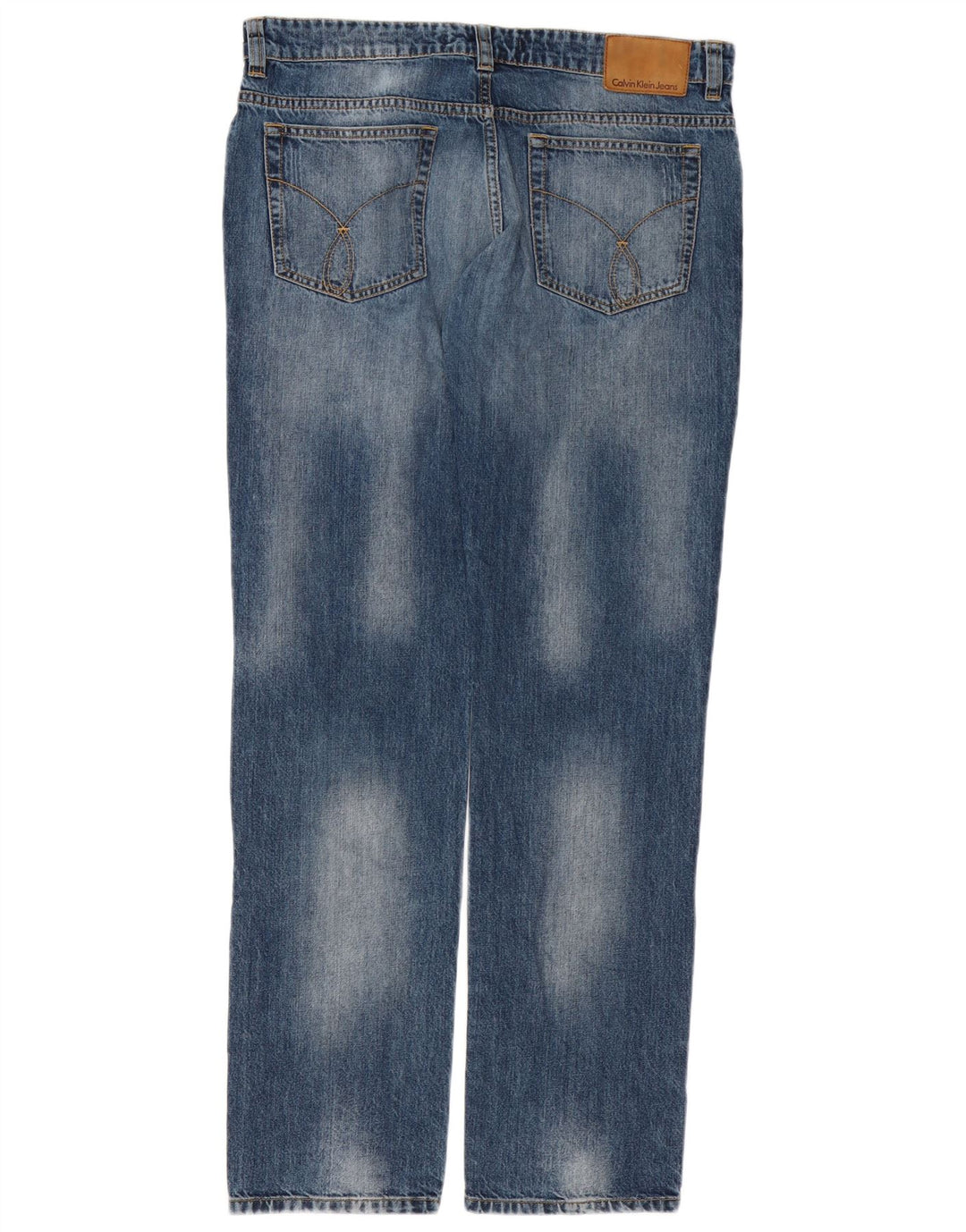 Calvin Klein Herren Straight Jeans W32 L32 Blaue Baumwolle