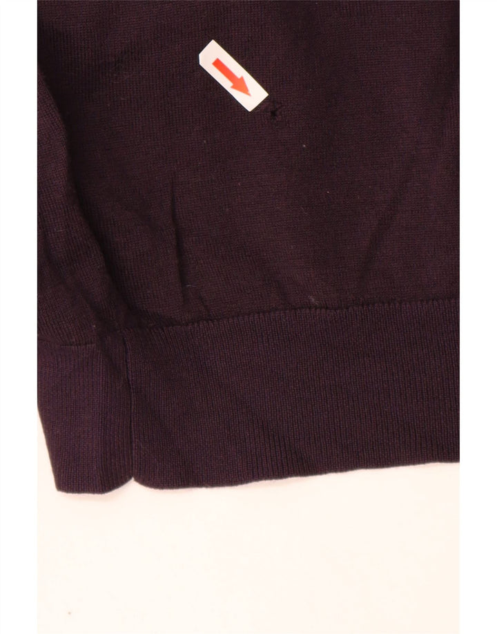 MARKS & SPENCER Herren-Pullover mit Rundhalsausschnitt, groß, violette Merinowolle