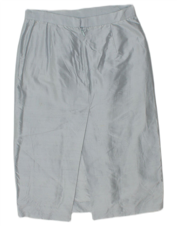 Alberto Biani Damen 3-Knopf-2-teiliges Rockset IT 42 Medium W26 Blaue Seide