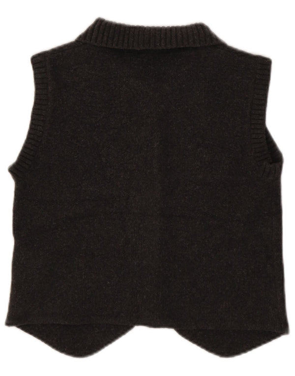 Zara Damen Crop Ärmelloser Cardigan Pullover UK 10 Small Braun Polyester