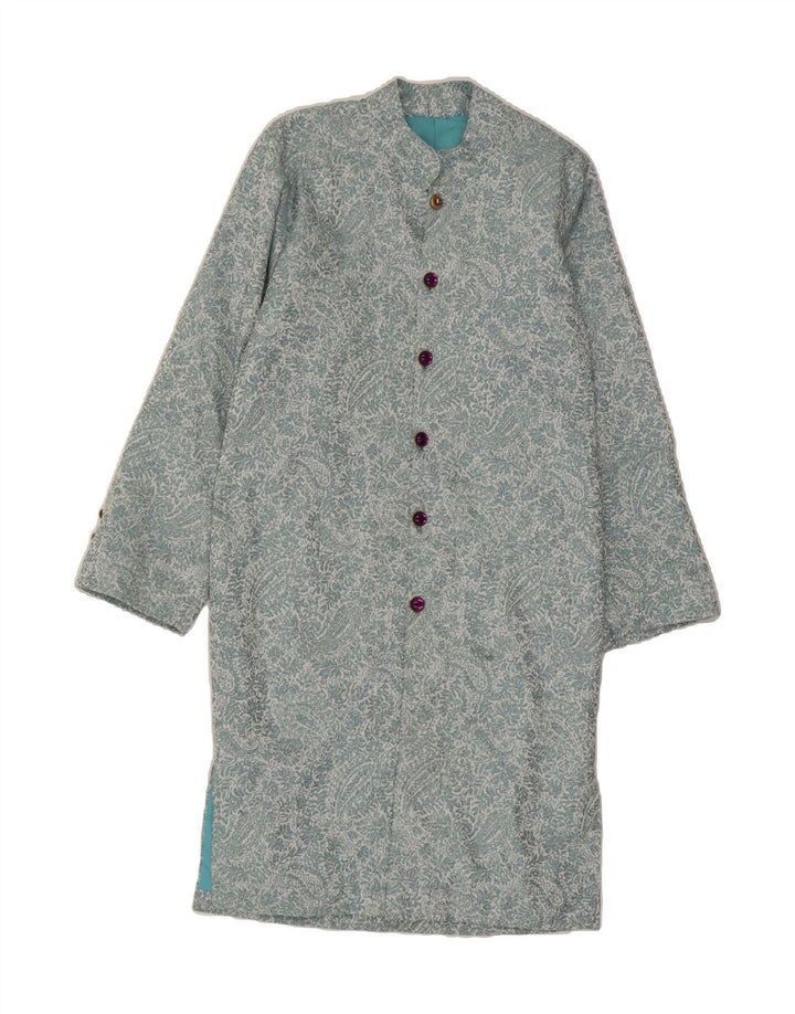 VINTAGE Womens Overcoat UK 12 Medium Blue Paisley Vintage Vintage and Second-Hand Vintage from Messina Hembry 
