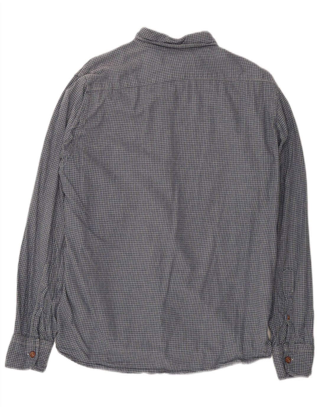 Replay Herren-Flanellhemd, große blaue Gingham-Baumwolle