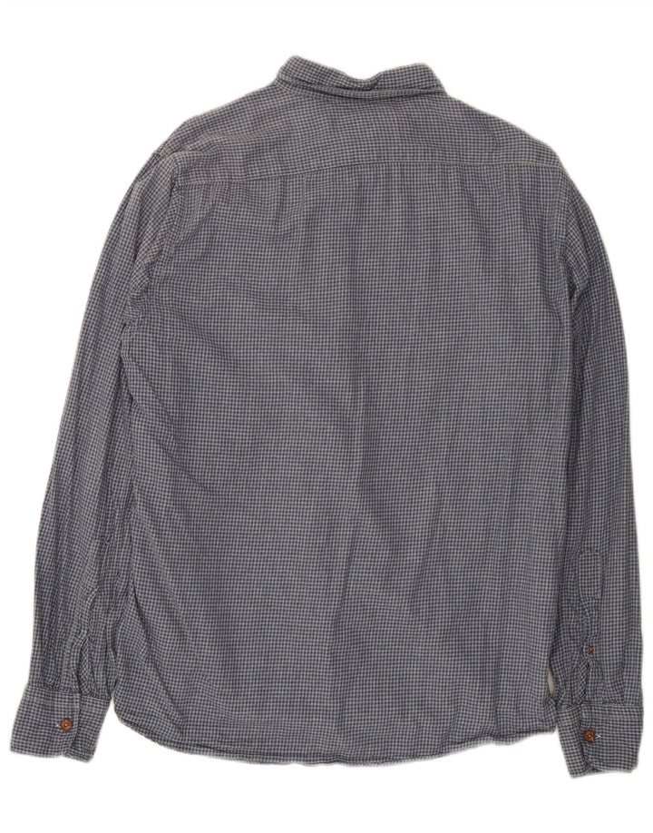 Replay Herren-Flanellhemd, große blaue Gingham-Baumwolle