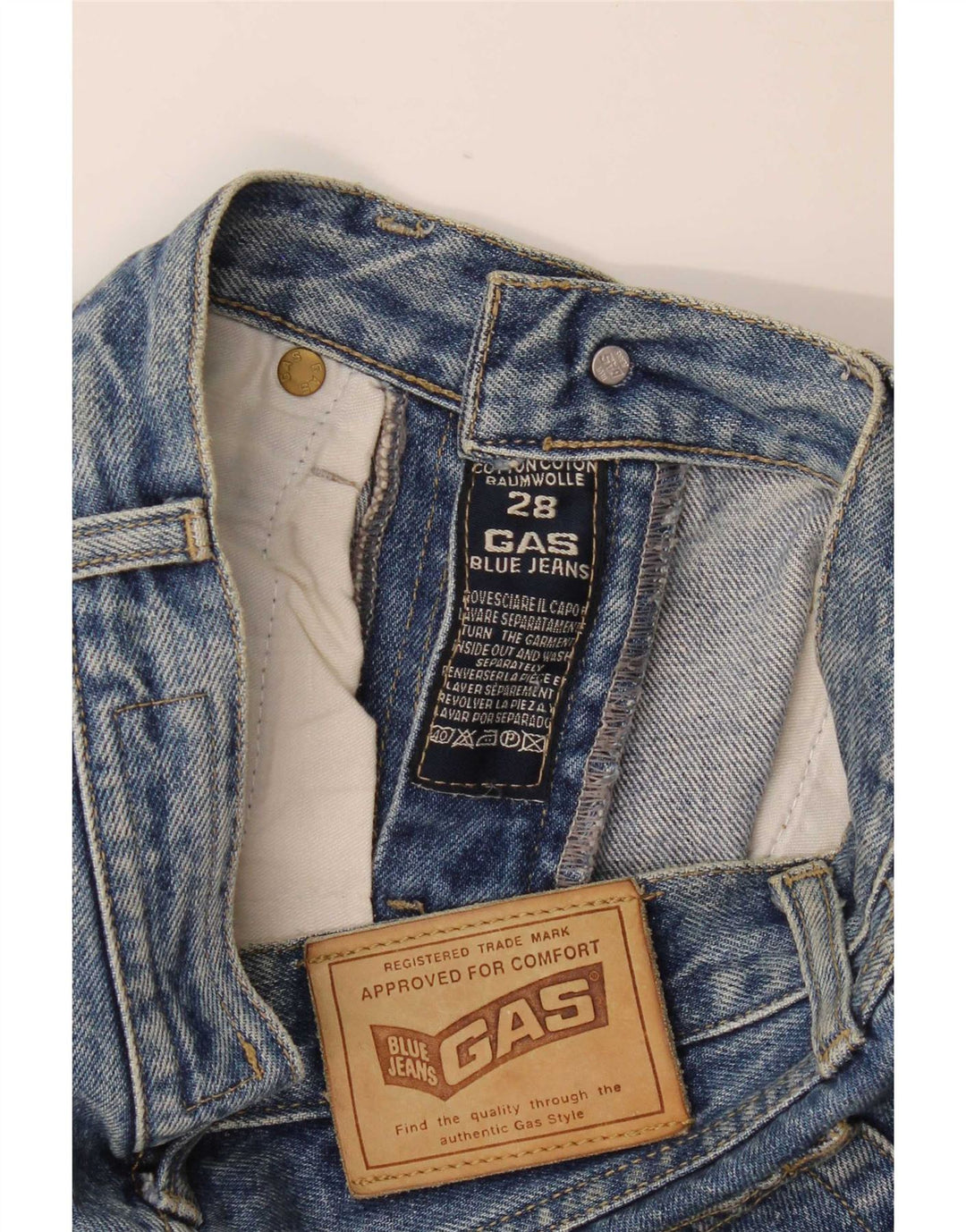 Gas Damen Jeansshorts W28 mittelblaue Baumwolle