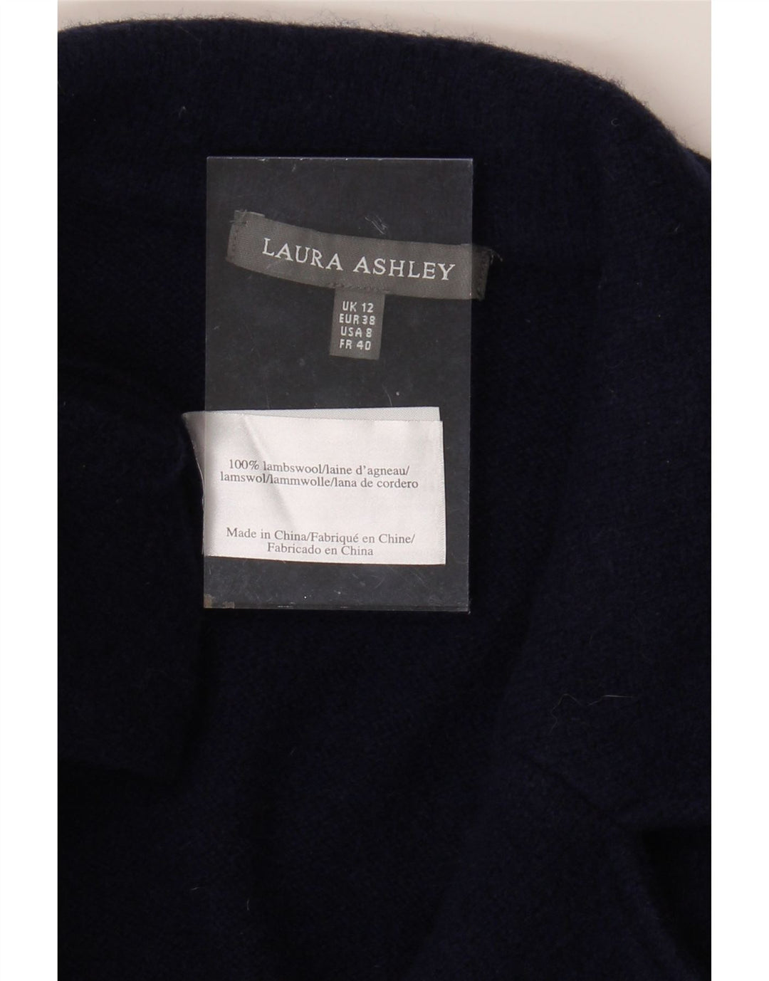 LAURA ASHLEY Womens Longline Cardigan Sweater UK 12 Medium  Navy Blue Vintage Laura Ashley and Second-Hand Laura Ashley from Messina Hembry 
