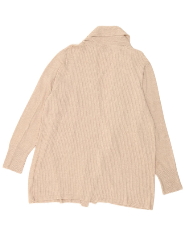 M&Co Damen Longline Open Cardigan Pullover UK 20 2XL Beige Viskose