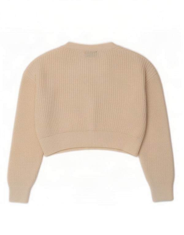 Urban Outfitters Damen Crop Cardigan Pullover UK 10 Small Off White
