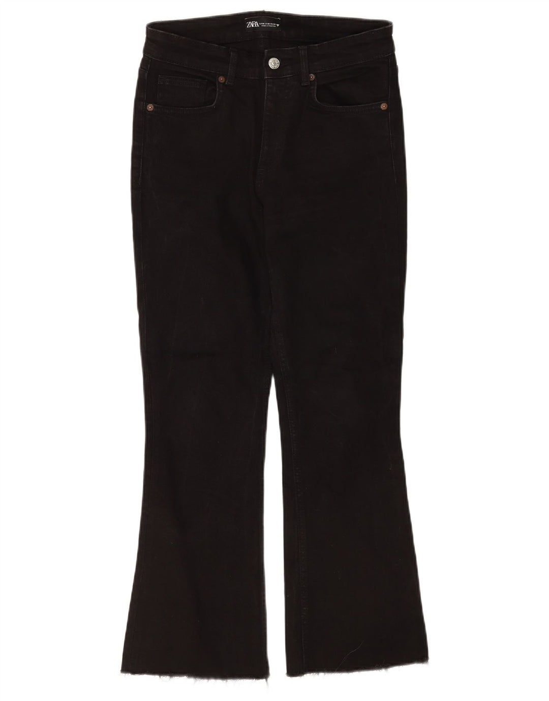 Zara Damen Schlagjeans EU 38 Small W28 L26 Schwarze Baumwolle