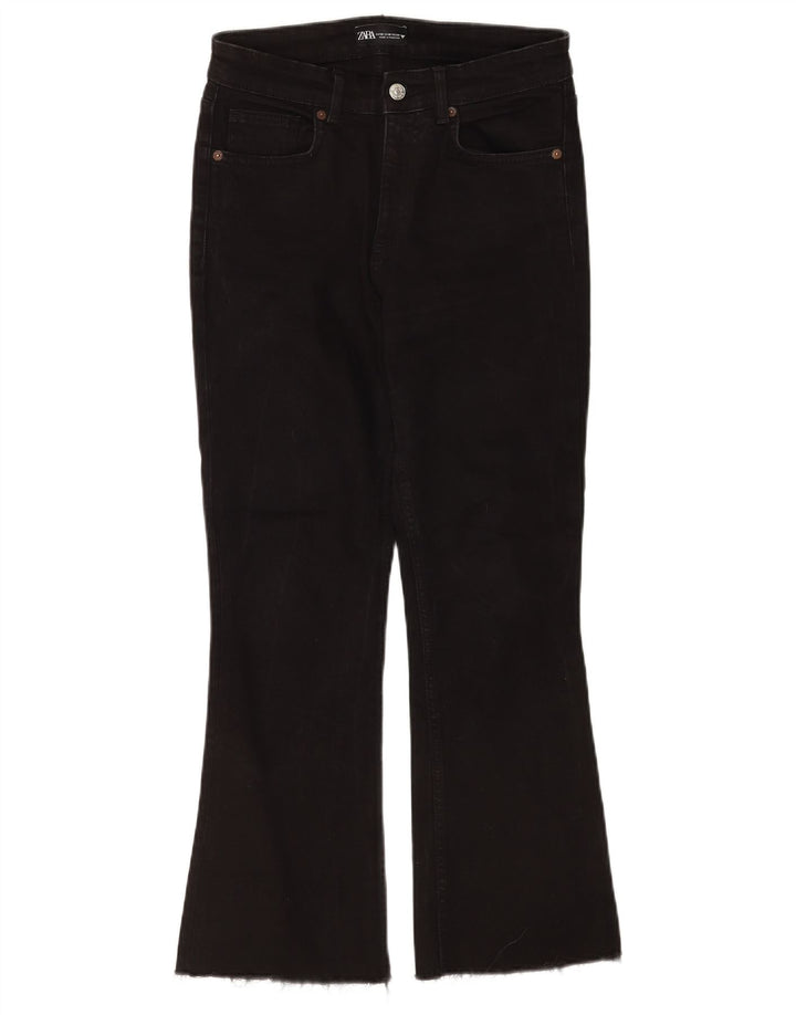 Zara Damen Schlagjeans EU 38 Small W28 L26 Schwarze Baumwolle