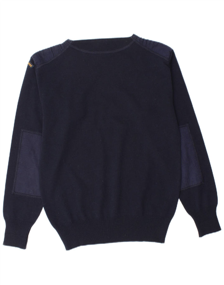 Paul & Shark Herren-Pullover mit U-Boot-Ausschnitt, mittlere marineblaue Wolle